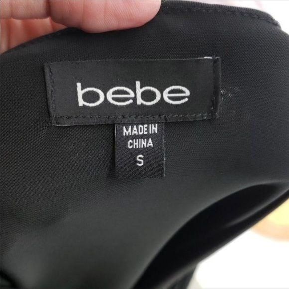 Bebe Women's Black & Gold Sequin Mini Bodycon Sleeveless Dress Size Small - Picture 7 of 8